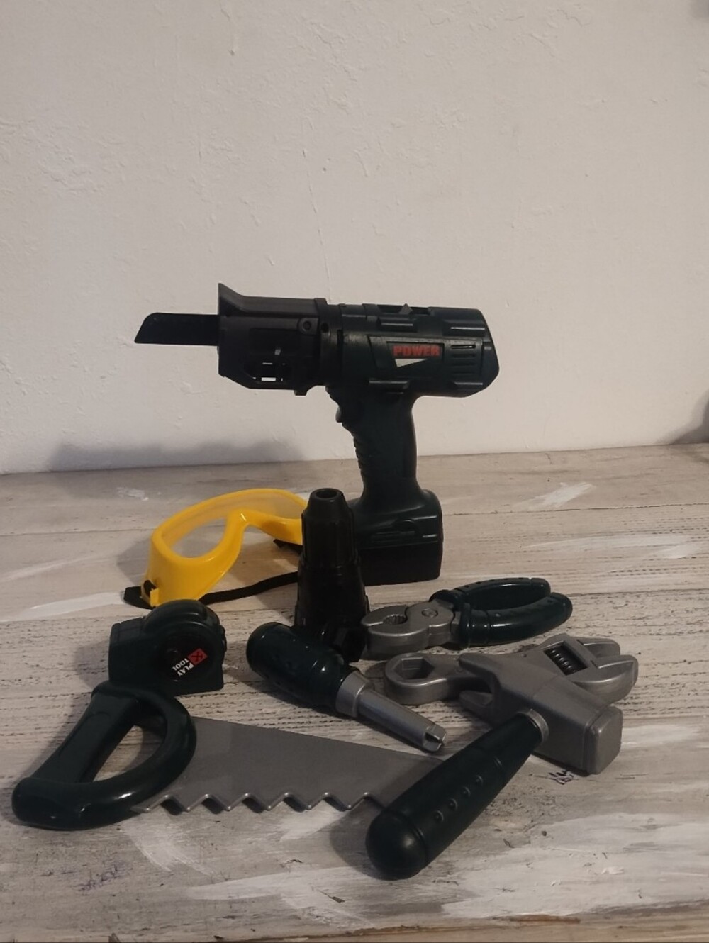 POWERED drill tool set boy repairs tool kit with rotating and interchangeable